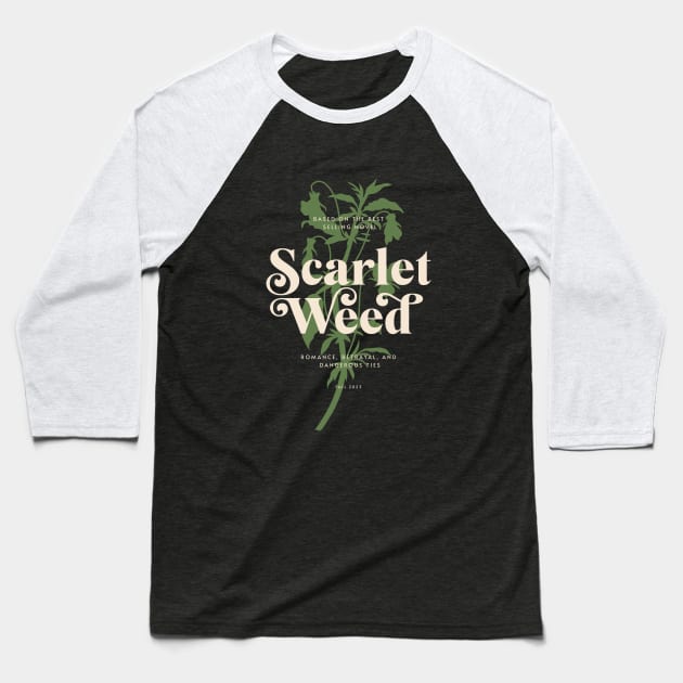 Scarlet Weed T-Shirt: Leaf Branch Graphic Tee Baseball T-Shirt by Royal Tings